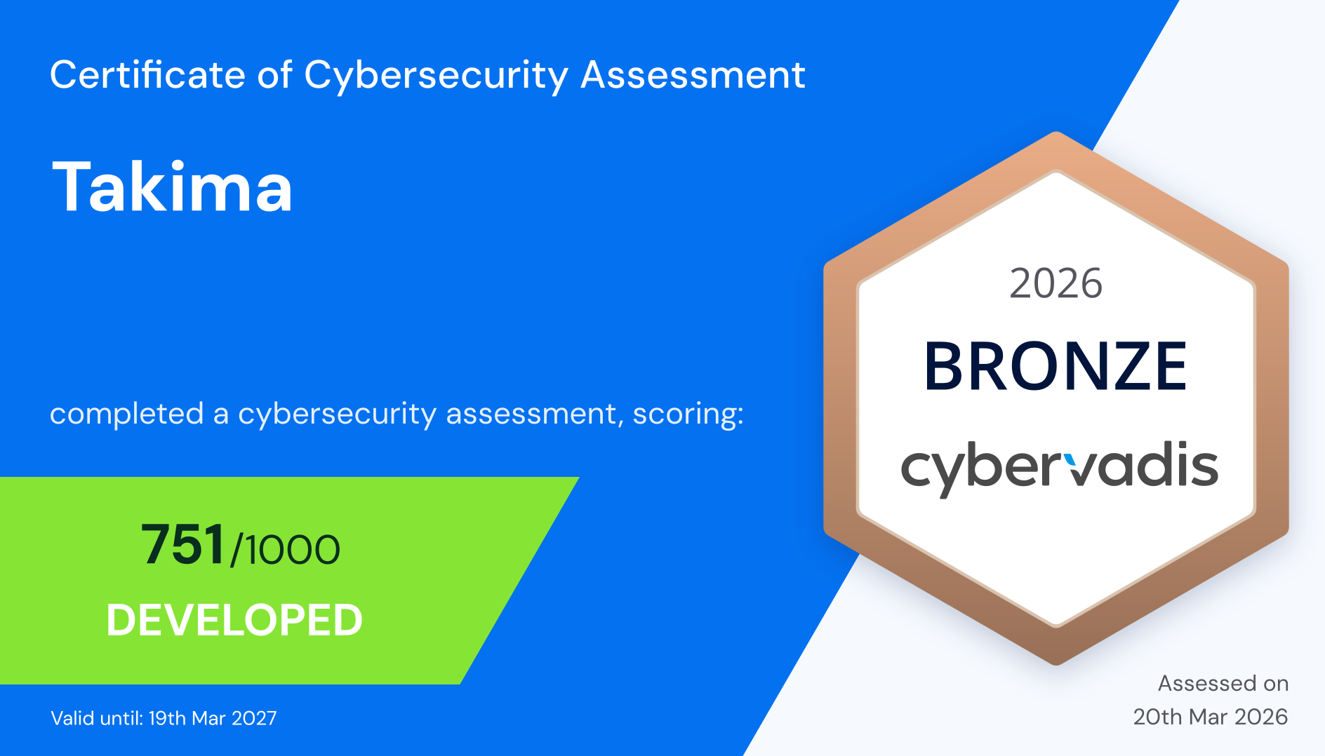 Label Cybervadis Bronze 2026